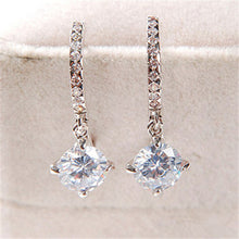 Charm Zircon Crystal Drop Earrings Chic Shining Rhinestone Dangle Earings For Women Gold Silver color SM6