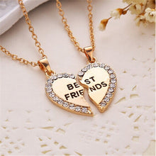 Charming Splice Heart Pendant Best Friend Letter Necklace Women Gifts Pick Jewelry Sliver Gold Color  SM6