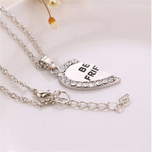 Charming Splice Heart Pendant Best Friend Letter Necklace Women Gifts Pick Jewelry Sliver Gold Color  SM6