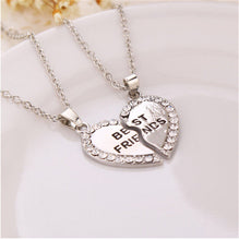 Charming Splice Heart Pendant Best Friend Letter Necklace Women Gifts Pick Jewelry Sliver Gold Color  SM6