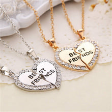 Charming Splice Heart Pendant Best Friend Letter Necklace Women Gifts Pick Jewelry Sliver Gold Color  SM6