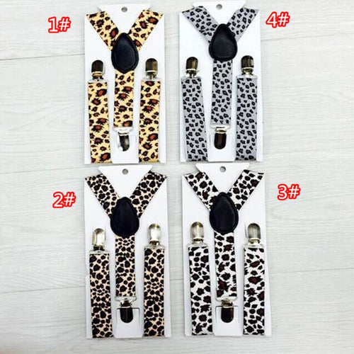 Children Kids Boy Girls Clip-on Leopard Suspenders Elastic Adjustable Braces PY1 P18 SM6