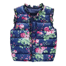 Children Outerwear Coats Flowers Printed Vest Kids Windbreaker Jacket Cotton Coats Children Warm Vest SM6
