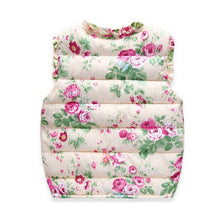 Children Outerwear Coats Flowers Printed Vest Kids Windbreaker Jacket Cotton Coats Children Warm Vest SM6
