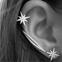 Classic Rhinestone Star Ear Cuff Trendy Personality Luxury Clip Earrings For Women Jewelry  SM6