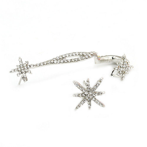 Classic Rhinestone Star Ear Cuff Trendy Personality Luxury Clip Earrings For Women Jewelry  SM6