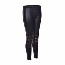Classical Sexy Zipper Bright Stretch Leggings Pants Skinny Black SM6