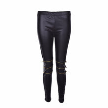 Classical Sexy Zipper Bright Stretch Leggings Pants Skinny Black SM6
