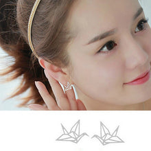 Cute Origami Crane Stud Earrings Lovely Hollowed Ear Studs Chic Birds Earrings Korean Pendientes Women Jewelry SM6
