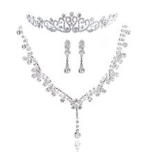 Design Alloy Rhinestones Elegant Brides Jewelry Set Including Earrings Necklace Tiara Wedding Jewelry SM6