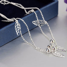Double Chain Leaf Anklet Women Chain Ankle Bracelet Foot Jewelry for women lady's Barefoot Beach Gift SM6