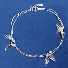 Double Chain Leaf Anklet Women Chain Ankle Bracelet Foot Jewelry for women lady's Barefoot Beach Gift SM6