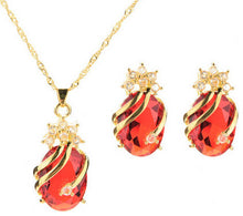 Drop Pendent Necklace Woman Gold Plated Crystal Necklaces 1 Necklace 2 Earrings 5 Color SM6