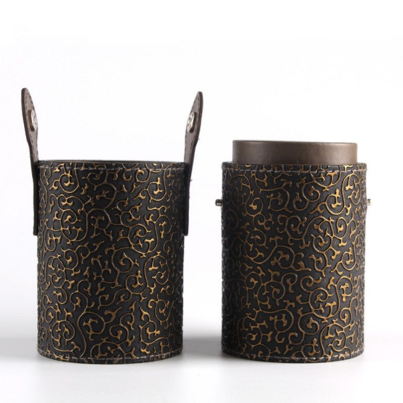 Empty Portable Makeup Brush Round Pen Holder Cosmetic Tool PU Leather Cup Container Solid Colors 6 Optional Case L4 SM6