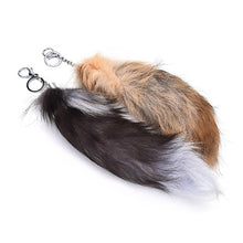 Charm Pendant Large Faux Fox Fur Tail Keychain Fur Key Ring For Women Ladies Girls H bag Hanging 2 Colors SM6