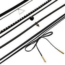 4pcs jewelry black leather bow Tassel choker DIY necklace gift for women girl SM6