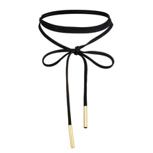 4pcs jewelry black leather bow Tassel choker DIY necklace gift for women girl SM6
