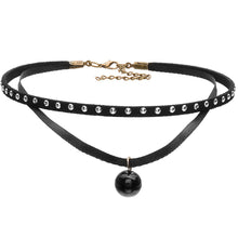 4pcs jewelry black leather bow Tassel choker DIY necklace gift for women girl SM6