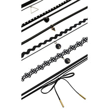 6 pcs vintage Retro Black Velvet Lace Triangle Choker Necklace Women Gothic Chocker Collares SM6