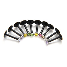 Punk Bar Acrylic Crystal Stud Monroe Bar Labret Lip Ring anel Stud Piercing Body Jewelry 10PCS Bag  SM6