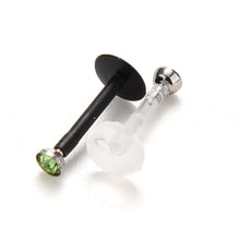 Punk Bar Acrylic Crystal Stud Monroe Bar Labret Lip Ring anel Stud Piercing Body Jewelry 10PCS Bag  SM6