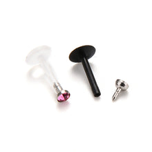 Punk Bar Acrylic Crystal Stud Monroe Bar Labret Lip Ring anel Stud Piercing Body Jewelry 10PCS Bag  SM6