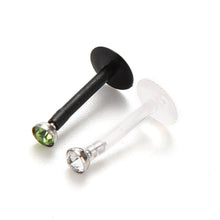 Punk Bar Acrylic Crystal Stud Monroe Bar Labret Lip Ring anel Stud Piercing Body Jewelry 10PCS Bag  SM6
