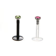 Punk Bar Acrylic Crystal Stud Monroe Bar Labret Lip Ring anel Stud Piercing Body Jewelry 10PCS Bag  SM6
