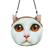 Women Cute Shoulder Bag Cat Face Pouch Bag Cartoon Print Zipper Closure Messenger Bag Coin Purse Clutch Bag SM6