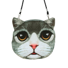 Women Cute Shoulder Bag Cat Face Pouch Bag Cartoon Print Zipper Closure Messenger Bag Coin Purse Clutch Bag SM6