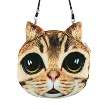 Women Cute Shoulder Bag Cat Face Pouch Bag Cartoon Print Zipper Closure Messenger Bag Coin Purse Clutch Bag SM6