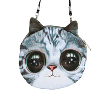 Women Cute Shoulder Bag Cat Face Pouch Bag Cartoon Print Zipper Closure Messenger Bag Coin Purse Clutch Bag SM6