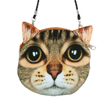 Women Cute Shoulder Bag Cat Face Pouch Bag Cartoon Print Zipper Closure Messenger Bag Coin Purse Clutch Bag SM6