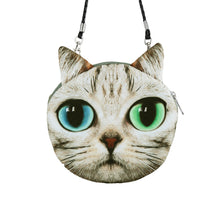 Women Cute Shoulder Bag Cat Face Pouch Bag Cartoon Print Zipper Closure Messenger Bag Coin Purse Clutch Bag SM6