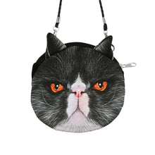 Women Cute Shoulder Bag Cat Face Pouch Bag Cartoon Print Zipper Closure Messenger Bag Coin Purse Clutch Bag SM6