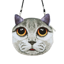 Women Cute Shoulder Bag Cat Face Pouch Bag Cartoon Print Zipper Closure Messenger Bag Coin Purse Clutch Bag SM6