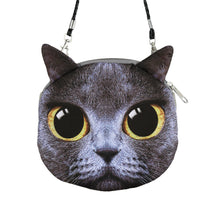Women Cute Shoulder Bag Cat Face Pouch Bag Cartoon Print Zipper Closure Messenger Bag Coin Purse Clutch Bag SM6