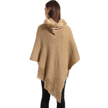 Women Poncho Knit Cloak Coat Batwing Cape Ladies Hooded Sweater Outwear Knitwear Top SM6