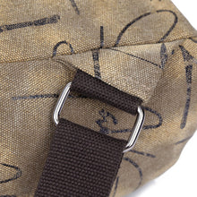 Women Printed Canvas Backpack Leather Metal Zipper Casual Graffiti Schoolbag Travel Bag BlueKhakiGrey SM6