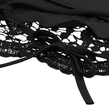 Women Vintage Crop Top Deep V Neck Halter Crochet Tops Lace Camisole Bralette Bandage Backless Top BlackWhite SM6