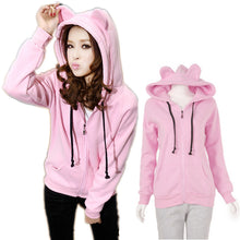 New Girls Women Cute Bear Ear Zipper Hooded Sweater Coat Jacket Chic Casual Big Hat Hoody SM6