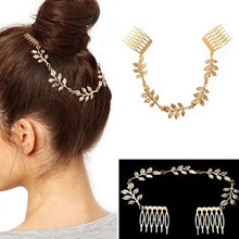 Hair Accessories Gold Leaf Chain With Comb Head Headb s For Women Girl Lady SM6