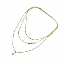 Long Pendant Necklaces Gold Plated Fatima H   Evil Eye 3 Layer Chain Necklace multilayer Necklaces SM6