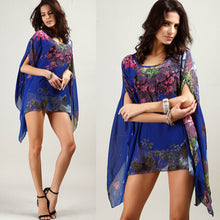 Blusas Print Pattern Chiffon Women Blouse Bat Sleeve Shirt Tops 5 Colors blusa feminina kimono SM6