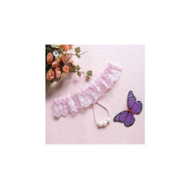 Women's Open Crotch Lace Thong with Pearls G String Sexy Beading Panties Massaging Underwear Erotic Lingerie Sex Toy SM6