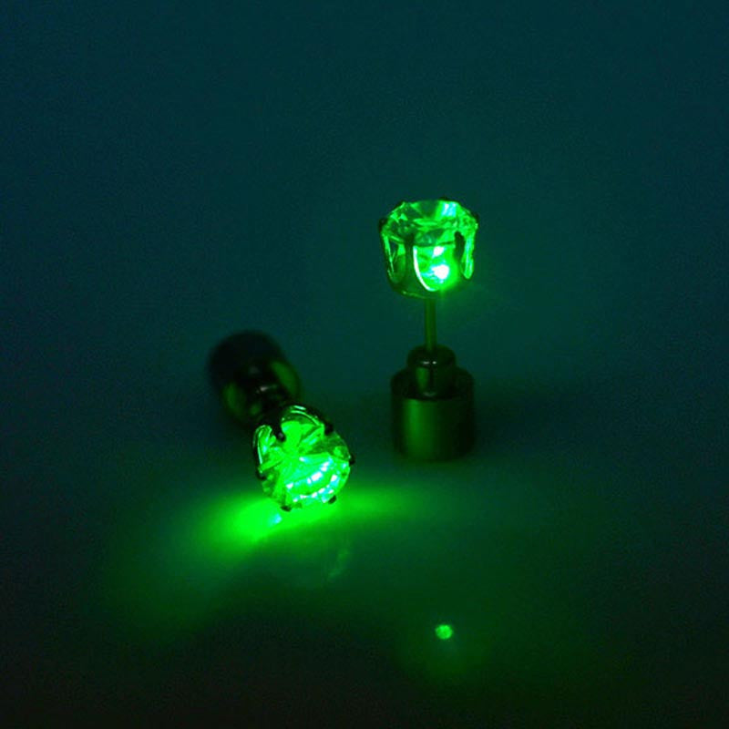 New LED Flashing Light Up Earring Bling Dance Party Disco Ear StudsSM6