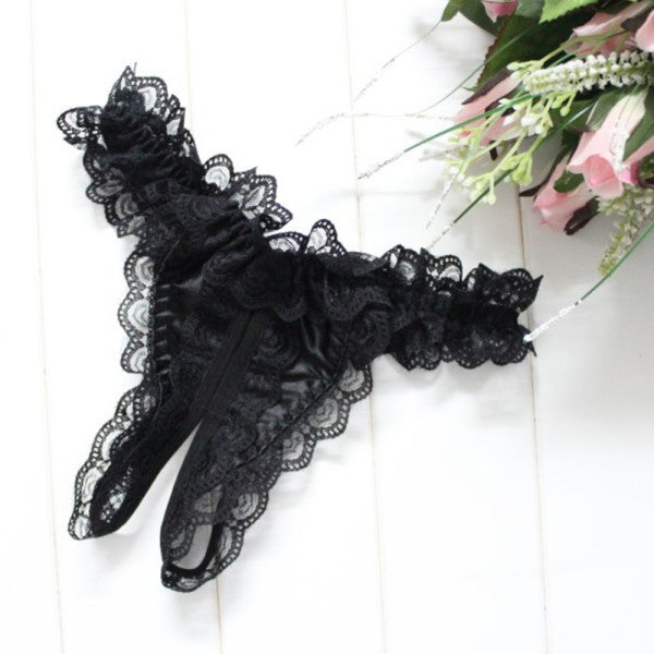 New Sexy Lingerie Women Lace Open Crotch Panties Knickers Briefs G-string Thongs Underwear Intimates SM6