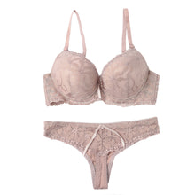 Sexy Women Lace Embroidery Bra Set Underwire Push Up Bralette Thong Bottom Underwear Set Lingerie Suits Ropa Interior Mujer SM6