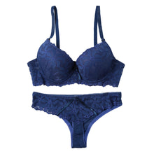 Sexy Women Lace Embroidery Bra Set Underwire Push Up Bralette Thong Bottom Underwear Set Lingerie Suits Ropa Interior Mujer SM6