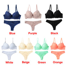 Sexy Women Lace Embroidery Bra Set Underwire Push Up Bralette Thong Bottom Underwear Set Lingerie Suits Ropa Interior Mujer SM6